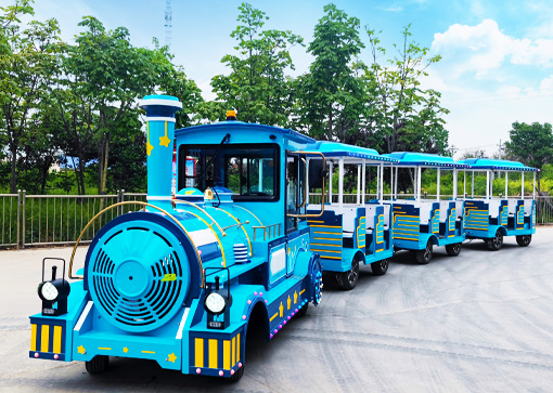 28 Seats Sky Blue Trackless Train Rides for Sale