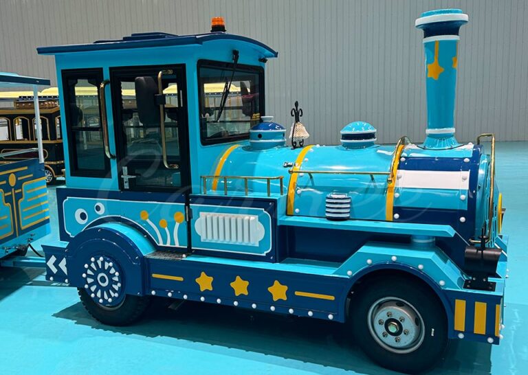 Sky Blue Trackless Train Amusement Rides